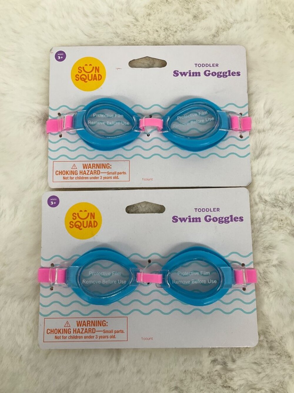 Sun Squad Pink & Blue Toddler Swim Goggles New 2 pr Swim Beach Fun - Picture 4 of 4